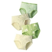 Coerni Little Girls Underwear Toddler Baby Combed Cotton Panties Breathable Moisture-Wicking Briefs Comfort Undies 4 Pcs